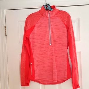 Athleta Long sleeve 1/2 Half Zip Orange Top Medium
